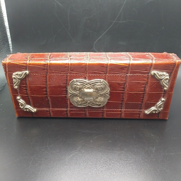 Embellished Leatherette Dresser Storage Necktie Glove Box 8" x 3" - Picture 2 of 12